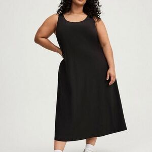 NWT Torrid Stretch Woven Maxi Active Dress – Deep Black, Size 0